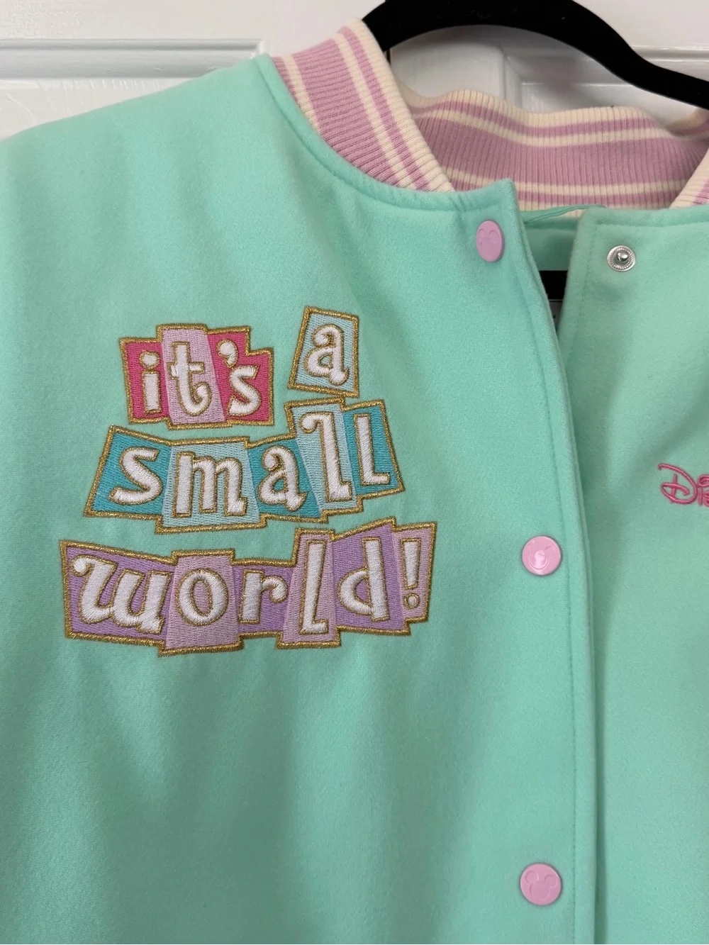 Disney Stoney Clover Lane SCL Varsity Jacket It’s A Small World Adult 1X NEW